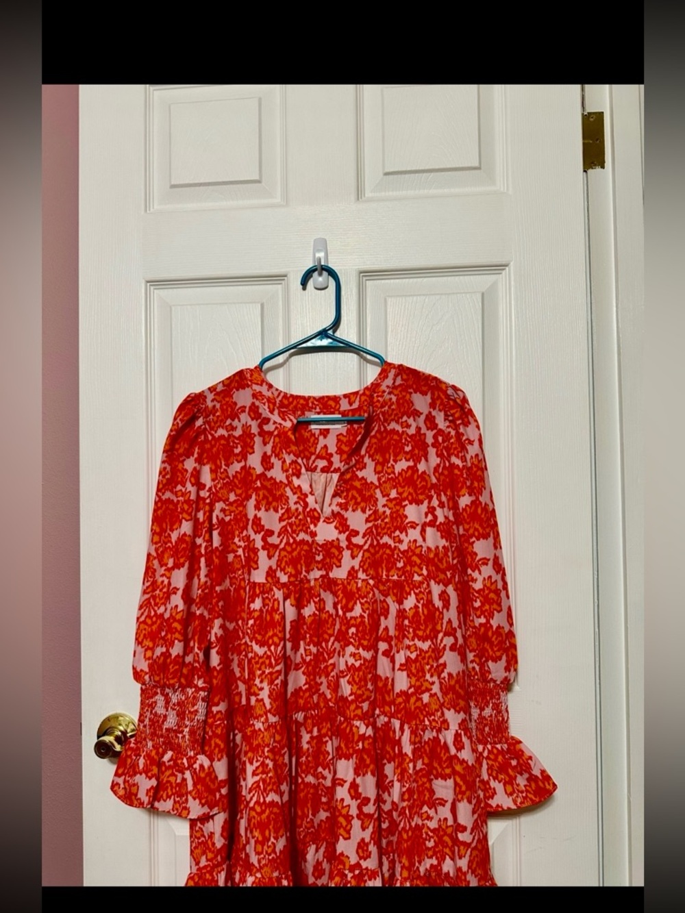 Shop the Mint Large NWOT “In Your Happy Place” Vibrant Orange Lavender Dress - Picture 3 of 6
